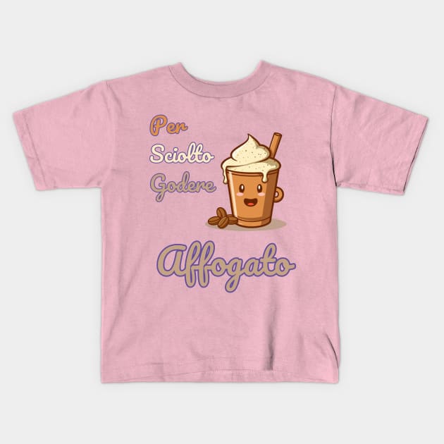 "Pour Melt Enjoy Affogato: Coffee Lover's Delight"- Coffee Food Icecream Kids T-Shirt by stickercuffs